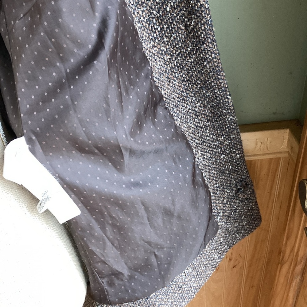 Zara Basic Brown Speckled Tweed Wool Blend Jacket - image 8